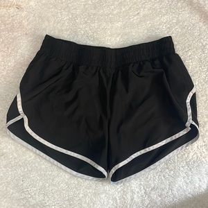 Large black & white Athletic Works running shorts